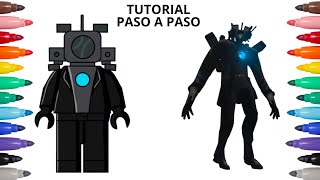 Cómo Dibujar a LEGO TITAN CAMERA MAN Skibidi Toilet TUTORIAL PASO A PASO