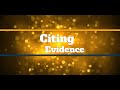 Citing Evidence in Academic Writing