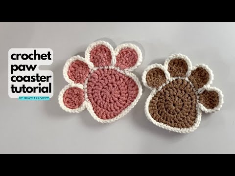 Paw Crochet Coaster Tutorial | Crochet Along Step-by-step