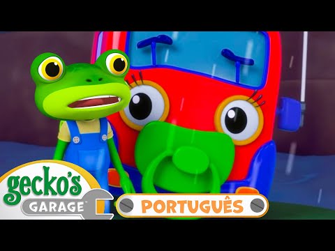 Resgate na Tempestade da Caminhão-Bebê | MARATONA DO GECKO | Desenhos Animados Infantis em Português