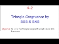Triangle Congruence: SSS & SAS Methods