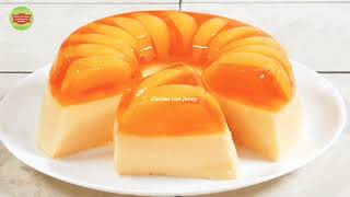 Gelatina de durazno con solo 3 ingredientes 😍 ¡Fácil y deliciosa! Refrescante para el verano! 