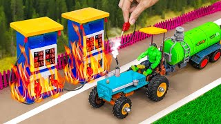 diy tractor mini petrol pump | science project