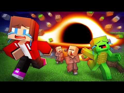 JJ and Mikey Escape from BLACK HOLE in Minecraft - Maizen