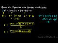 Complex Numbers in Quadratic Equations