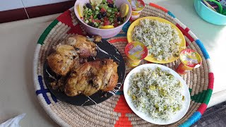 روتين  مسواك  سبيناغ /خلطه دجاج شوي اطيب من مطاعم 😋