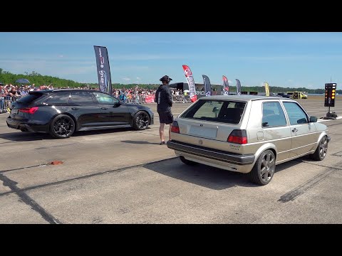 Audi RS6 C8 Avant vs 750HP VW GOLF 2 R30 Turbo Syncro