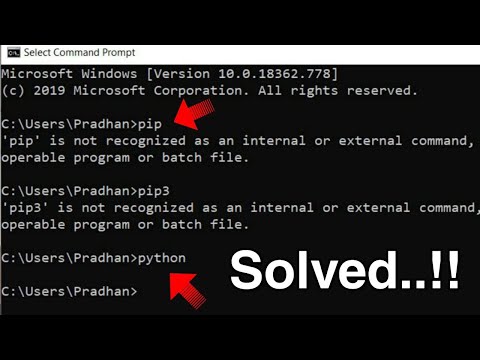 [Solved] python/pip/pip3 is not recognized as an internal or external command | python command error