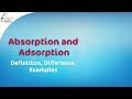 Adsorption and Absorption Concepts