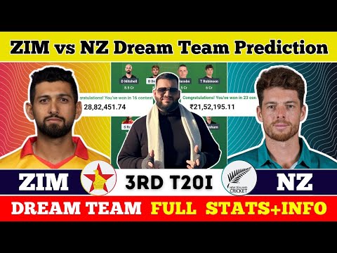ZIM vs NZ Dream11 Prediction|ZIM vs NZ Dream11|ZIM vs NZ Dream11 Team|