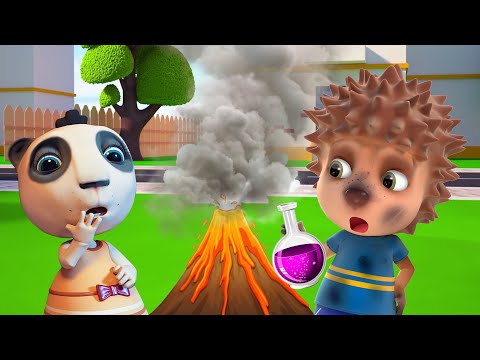 Science Fun: Make Your Own Volcano Erupt | Cartoon for Kids | Dolly and Friends - Thailand