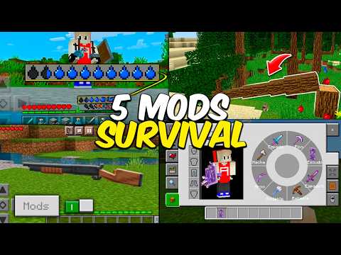 TOP 5 MELHORES MODS PARA SURVIVAL NO MINECRAFT PE 1.21 - mods para minecraft pe 1.21