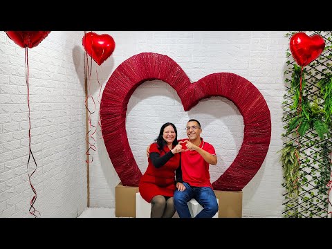 DECORAÇÃO Dia dos Namorados: Cenário Romântico Simples e Lindo! ❤️ faça você mesmo um Arco Coração
