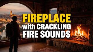 Fireplace with Crackling Fire Sounds