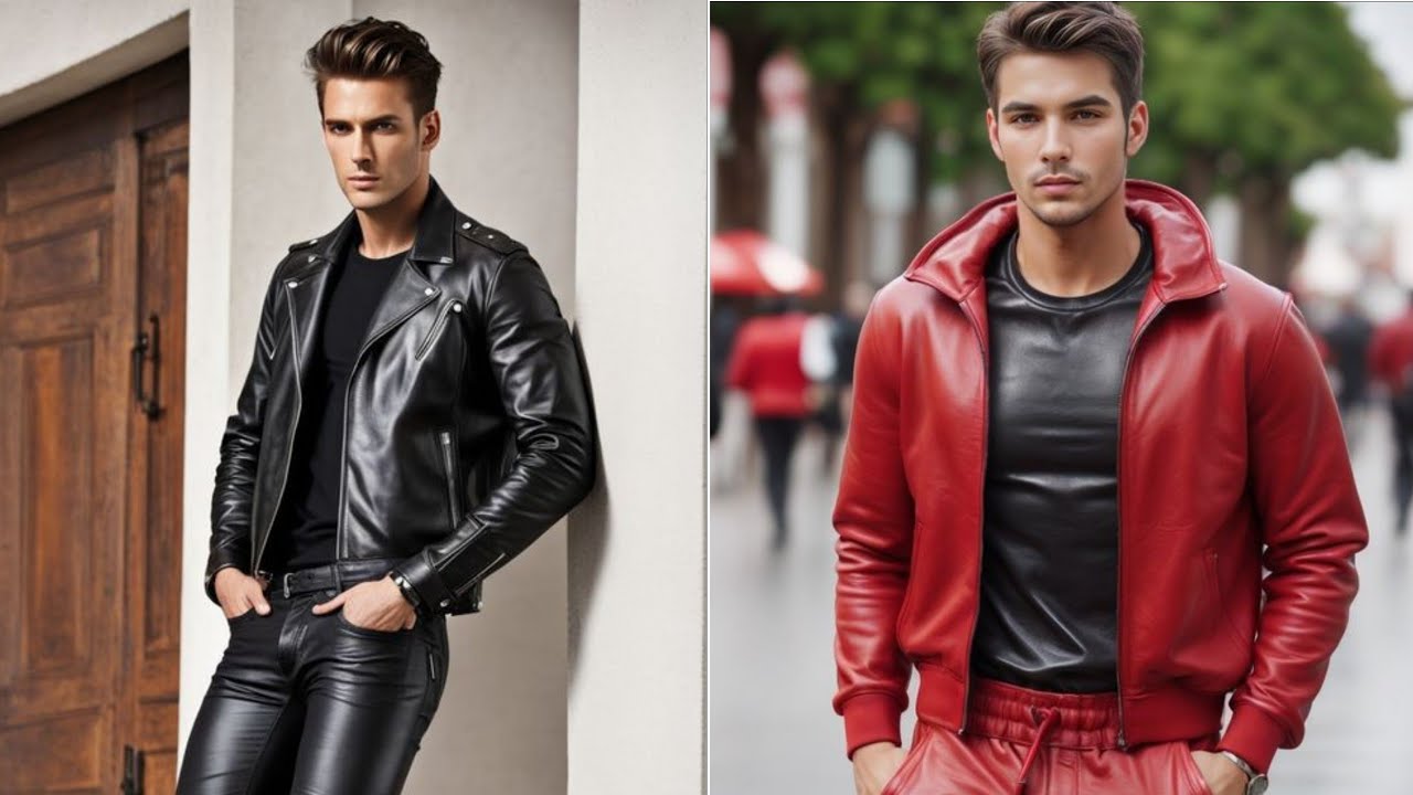 “Men’s Leather & Latex Outfits: Bold Jackets, Stylish Pants & Trendsetting Fashion”