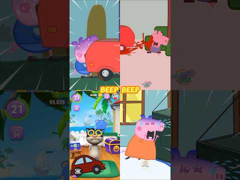 George Pig hit by iron box and died ๐ท#funny#cartoon#shortvideo