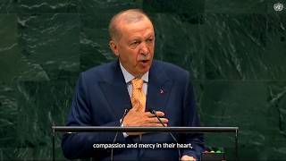 YouTube video thumbnail: Turkey's Erdogan Asks Wider Recognition of Palestinian State at UN