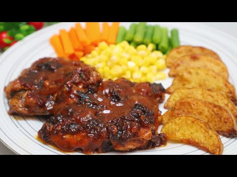 Ternyata GAMPANG BANGET Bikin Steak Ayam Barbeque Sendiri Di Rumah | Barbeque Chicken Steak