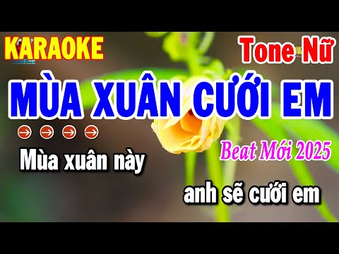 Karaoke Mùa Xuân Cưới Tone Nữ Nhạc Xuân Cha Cha Chuẩn Nhất 2025 | Thanh Hải