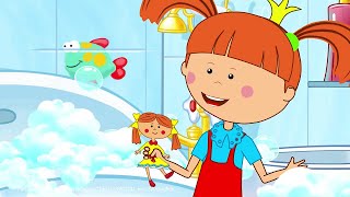 Царевна купает игрушки и собачку Бонну! 🛁 Весёлая ванна с пеной | Мультик для малышей