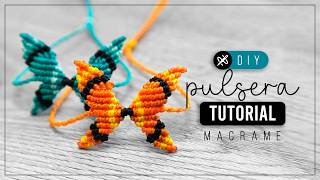 Pulsera Mariposa 🦋 Como hacer pulsera de mariposa con hilo | diy tutorial ● macrame bracelet 357