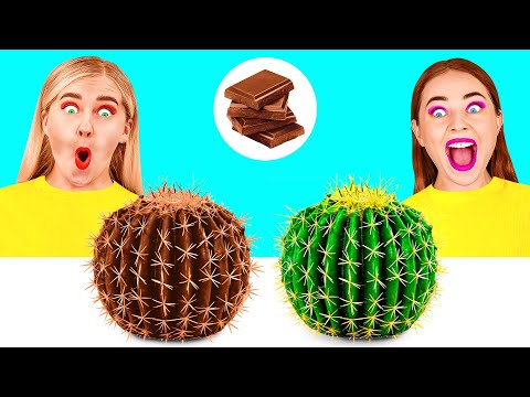 Real Food vs Chocolate Food Challenge | Funny Kitchen Hacks by TeenTeam Challenge