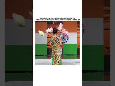 "Aura's stunning national costume showcases India's vibrant culture 🇮🇳🦚🪷🐯"