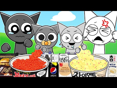 Incredibox Sprunki -  GRAY and WENDA are having twins! Baby Gray VS Baby Wenda MUKBANG | Animation