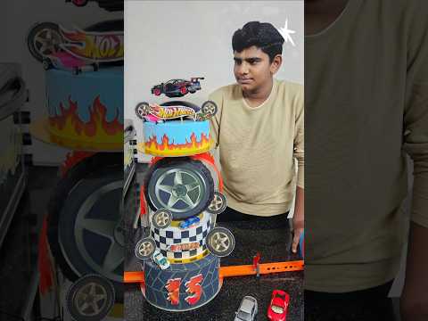 Hot Wheels Cake Making #ytshorts #hotwheelscake #cakemaking  #levitatingmachinecake #floatingtoycake