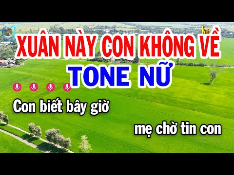 Karaoke Xuân Này Con Không Về Tone Nữ ( B ) Nhạc Xuân Mới Nhất 2025 | Karaoke Tuấn Kiệt