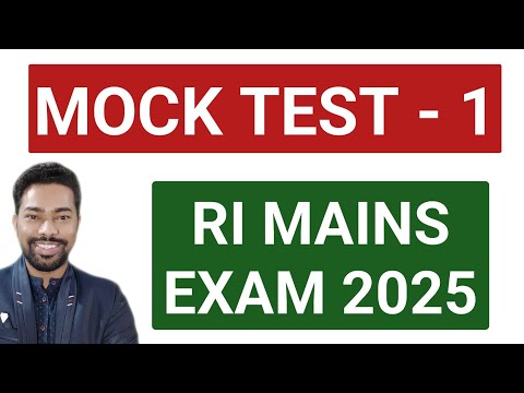 MOCK TEST - 1 || OSSSC RI MAINS EXAM 2025 || BY SUNIL SIR