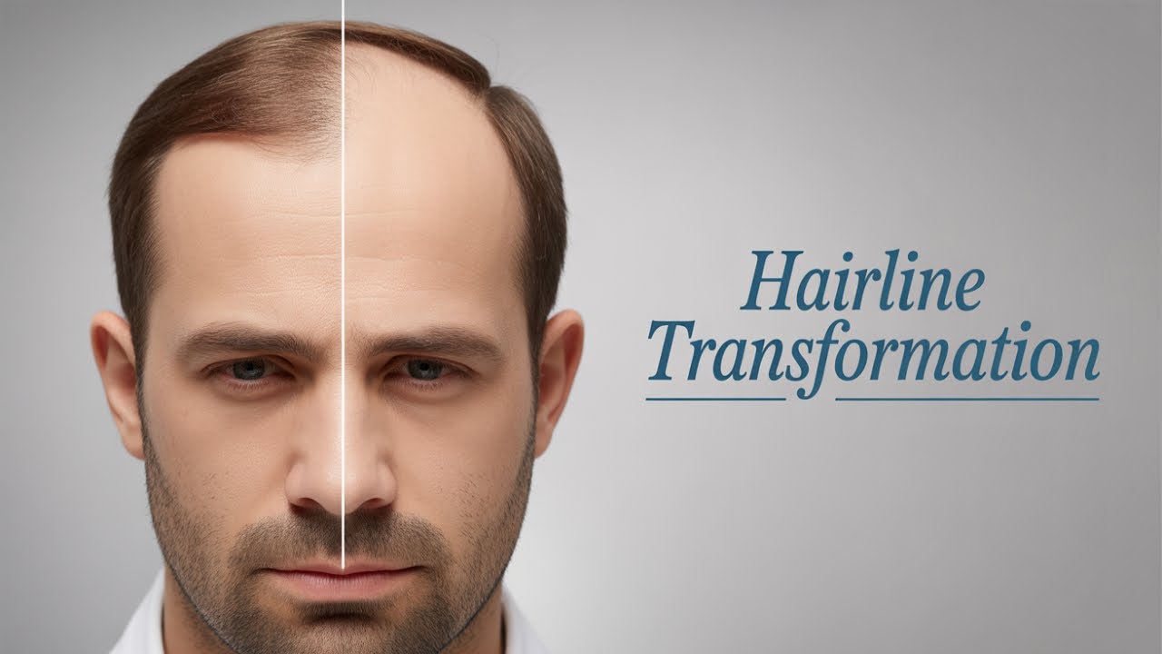 Hair transplant procedure illustration and information.