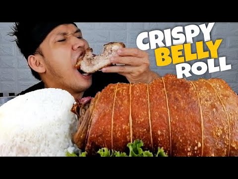 CRISPY BELLY ROLL Mukbang ASMR