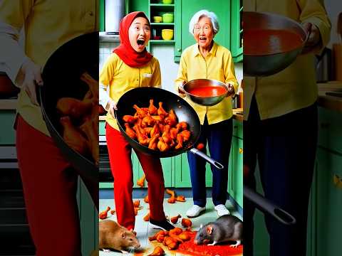 Animasi Riska Vlog Masak Ayam Pedas Upin Ipin di Rumah Nenek Banyak Tikus Kucing Oren Lari