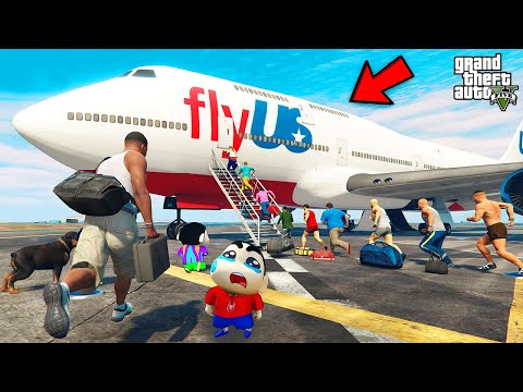 Franklin and Shinchan First Flight Experience in GTA 5 Tamil