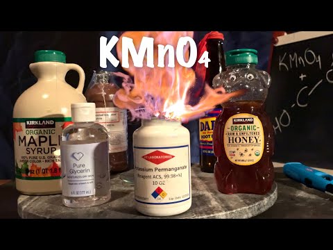 Mixing KMnO4 with Honey, Syrup, and some other interesting things.