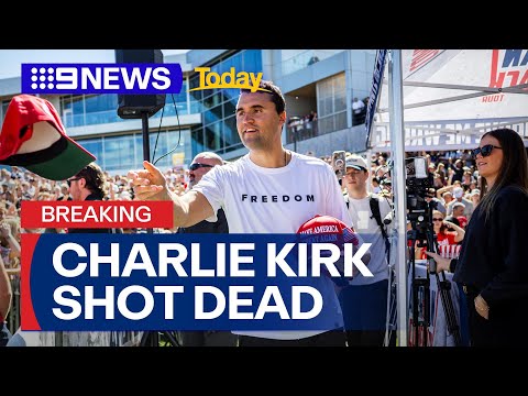 Charlie Kirk assassinated after a university campus event in Utah | 9 News Australia