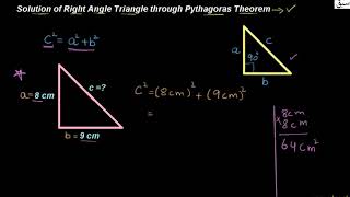 Solution of Right Angle Triangle through Pythagoras Theorem