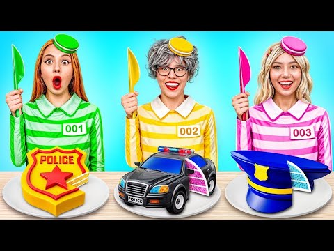 Tantangan Memasak Aku vs Nenek di Penjara! Trik Tantangan Menghias Kue oleh Turbo Team