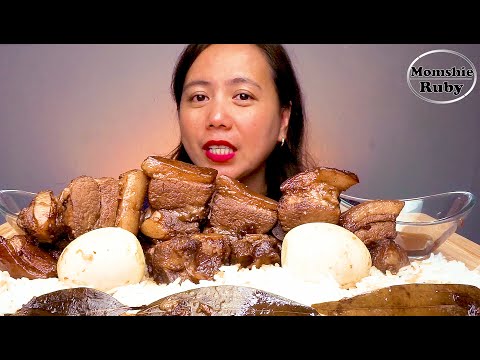 PORK BELLY ADOBO CLASSIC WITH HARD BOILED EGG | MUKBANG ASMR | MOMSHIE RUBY