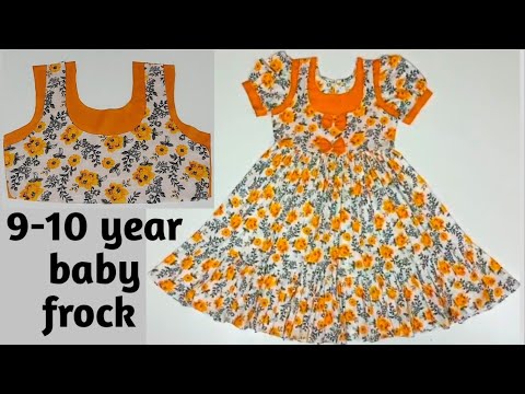 Designing girls baby frock baby frock 9-10 year baby frock cutting and stitching yoke baby frockll