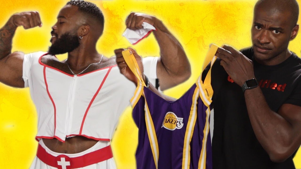 Bodybuilders Try Women's Sexy Halloween Costumes