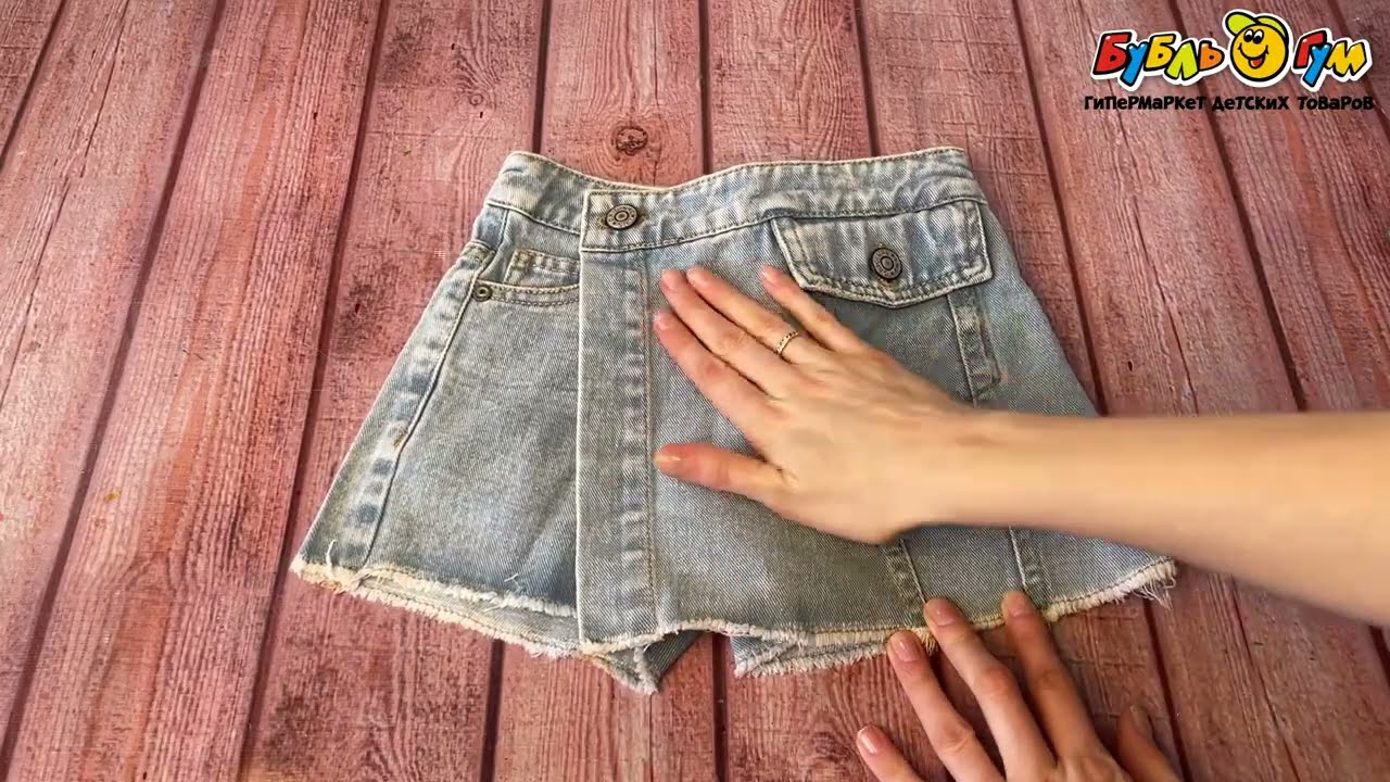 Юбка-шорты Lanson Kids джинсовая светло-голубая - видео