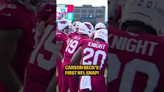 Welcome to the NFL, Carson Beck! First snap and completion for #Cardinals 3rd round pick | #NFL