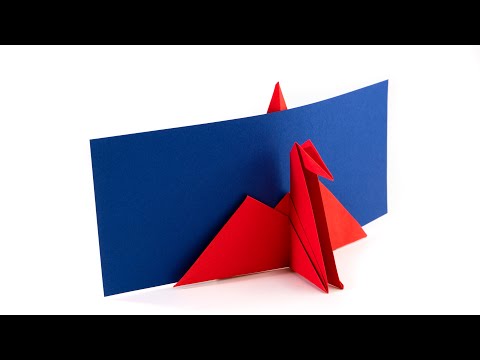 How to make a paper Crane card holder (Origami crane)