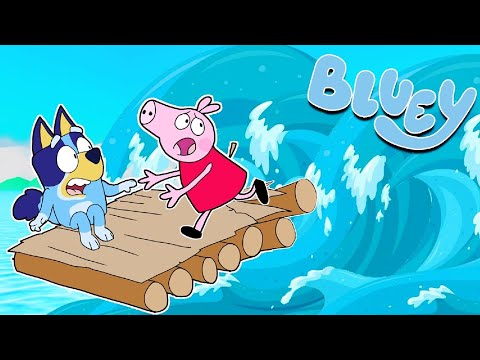 BLUEY y PEPPAPIG SOBREVIVEN a los TSUNAMIS | Las Aventuras de BLUEY en ROBLOX!