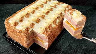 Торт ЗОЛОТОЙ БРИЗ! Вкуснейший, с классическим бисквитом и начинкой манго-маракуйя! Без желатина!