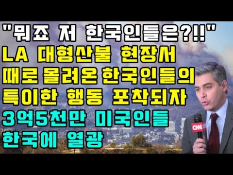 "뭐죠 저 한국인들은?!!" LA 대형산불 현장서 때로 몰려온 한국인들의 특이한 행동 포착되자 3억 5천만 미국인들 한국에 열광