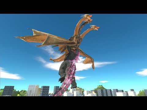 Mechagodzilla X Mecha-King Ghidorah VS. Evolved Godzilla! - Animal Revolt Battle Simulator