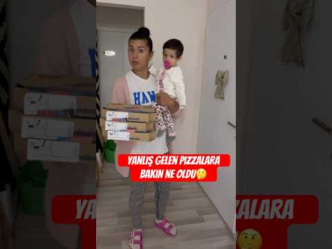 Pizzalar yanlış geldi #birgünüm #pizza #kurye #komşu #vlog #ikizbebek